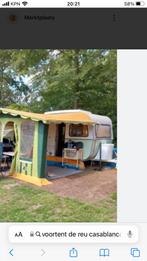 Originele vintage voortent De Reu casablanca caravan, Caravans en Kamperen, Voortenten en Luifels, Ophalen, Gebruikt