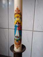 Vintage metalen kandelaar met kaars Kevelaer, Ophalen of Verzenden, Overige materialen