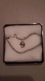 Armband, heren, vossestaart+hanger met infinityafbeelding., Ophalen of Verzenden, Zo goed als nieuw, Zilver, Overige typen