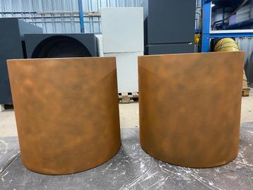 Setje ronde plantenbakken cortenstaal coating  beschikbaar voor biedingen