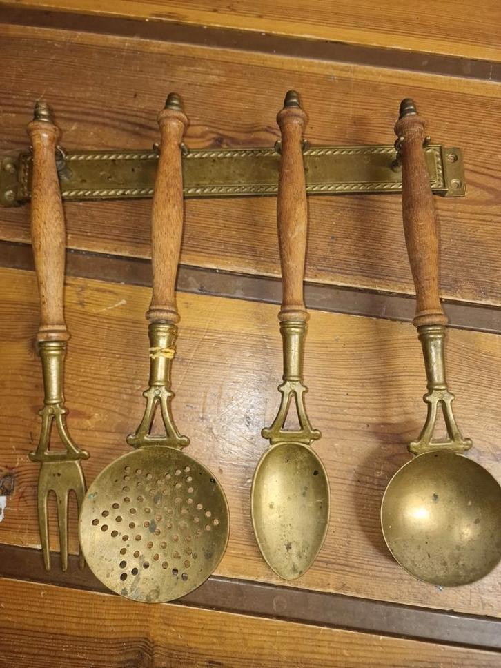 Koperen Lepelrek met Lepels, Antiek en Kunst, Antiek | Keukenbenodigdheden, Ophalen