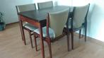 Palisander Eetkamerset Tafel met 4 stoelen, Huis en Inrichting, Stoelen, Ophalen, Modern, Hardhout, Hip, Jaren 80, Jaren 90, Vintage, Retro