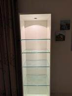 Vitrinekast wit met glasplaten en verlichting., Huis en Inrichting, Ophalen, Zo goed als nieuw, 25 tot 50 cm, 150 tot 200 cm