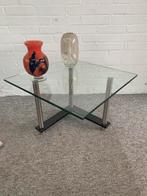 Vintage Interlubke design glazen salontafel bijzettafel, Ophalen of Verzenden
