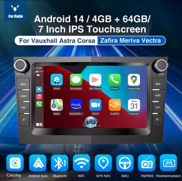 Android 14 Carplay 4G 64G Opel Astra Vectra Zafira Corsa C D beschikbaar voor biedingen