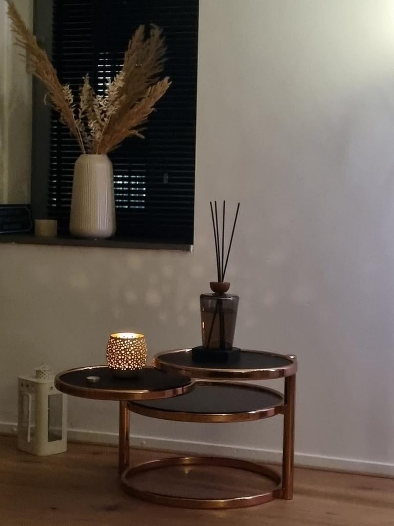 Design bijzettafel set van 2 eiken look 50 m industriële stijl
