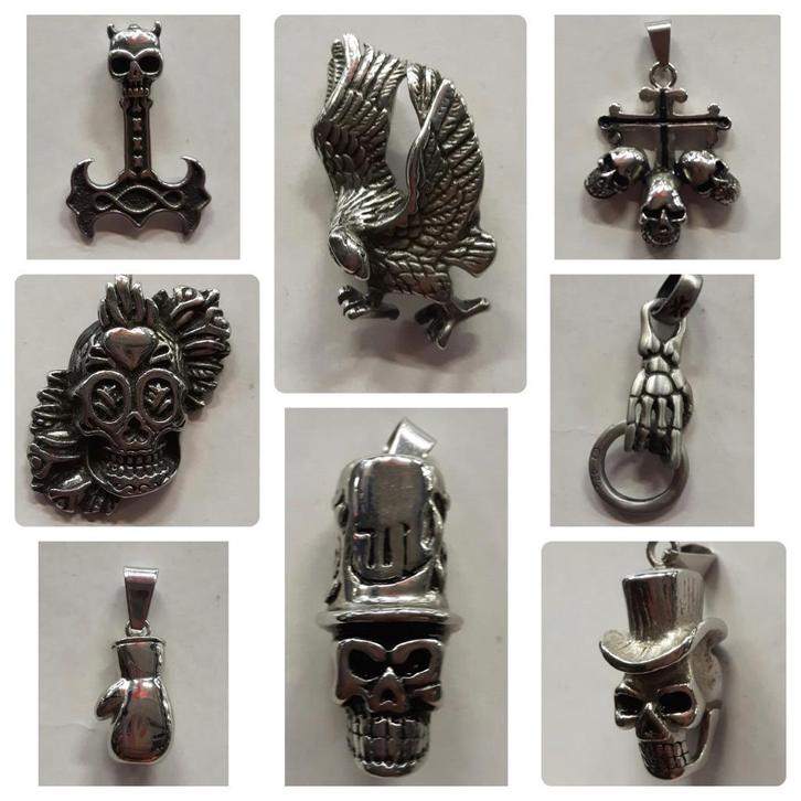 Ketting hanger, stainless steel, skull,skelet, hangers, Sieraden, Tassen en Uiterlijk, Kettinghangers, Nieuw, Overige materialen