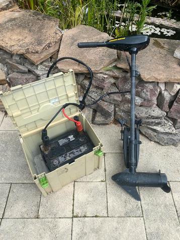 Minn kota 30 lbs 12V elektrische buitenboordmotor met accu beschikbaar voor biedingen