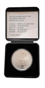 Zilveren 50 gulden 1991 fdc., Postzegels en Munten, Munten | Nederland, Ophalen of Verzenden, Koningin Beatrix, 50 gulden
