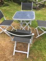 Tuinstoelen bij passende tafel alles inklapbaar  75 euro, Ophalen of Verzenden, Zo goed als nieuw, Inklapbaar