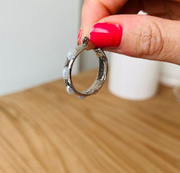 Oorbellen zilverkleurig Anna nina parels earrings beschikbaar voor biedingen