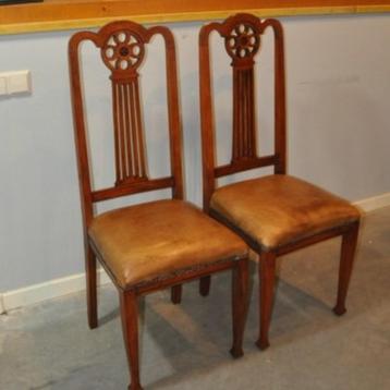 Art Deco schapenleren ROZET stoelen 2 stuks beschikbaar voor biedingen