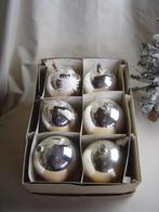 6 oude grote zilveren kerstballen vintage, Diversen, Ophalen of Verzenden, Gebruikt