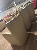 4 dikleder armstoelen beige luxe vulling fauteuils, Ophalen, Gebruikt