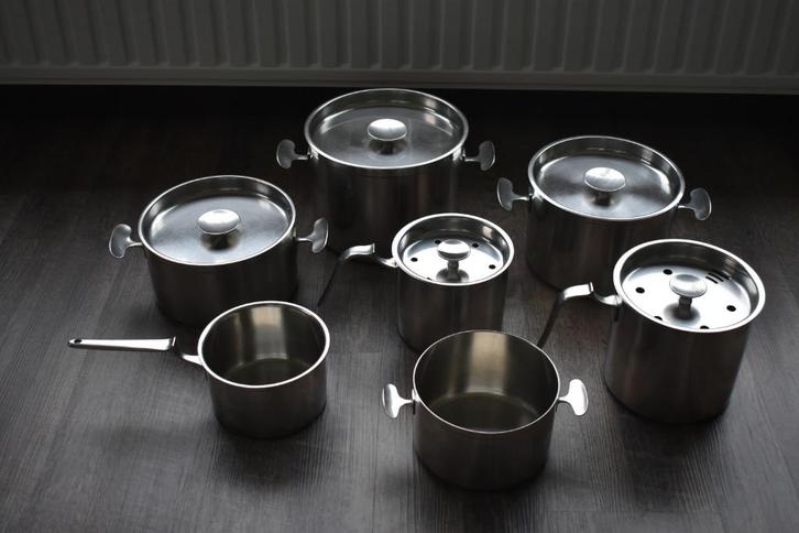 Gero Zilmeta Dick Simonis pannenset 10 delige mooie set, Huis en Inrichting, Keuken | Potten en Pannen, Gebruikt, Pannenset, Rvs