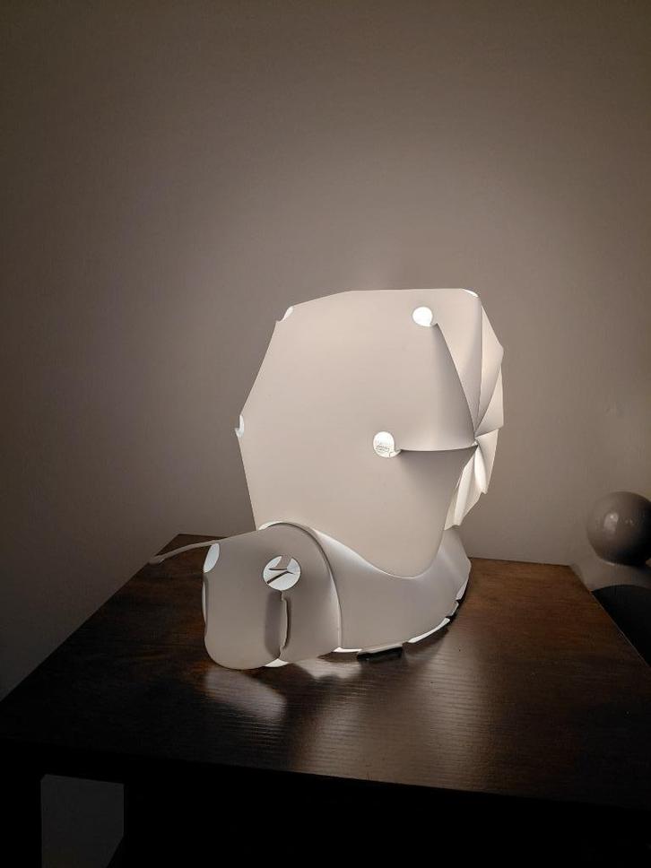 Designlamp Officina Crea Zzzoolight–slakvorm, wit kunststof, Huis en Inrichting, Lampen | Tafellampen, Zo goed als nieuw, Minder dan 50 cm