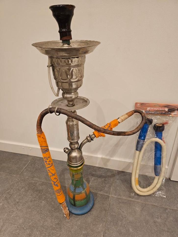 Waterpijp shisha uit India retro antiek, Verzamelen, Rookartikelen, Aanstekers en Luciferdoosjes, Zo goed als nieuw, (Water)pijp
