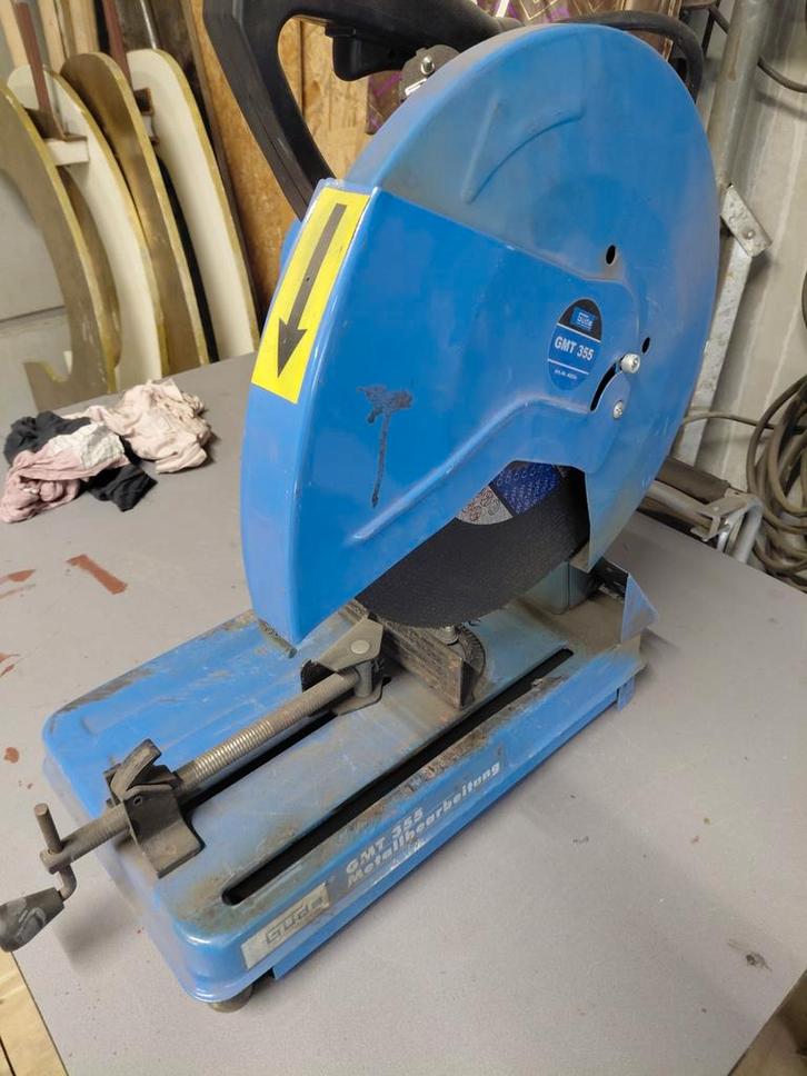 Metaal Afkortzaag Guda GMT 355, Doe-het-zelf en Verbouw, Gereedschap | Zaagmachines, Gebruikt, Afkortzaag, 1200 watt of meer, 70 mm of meer