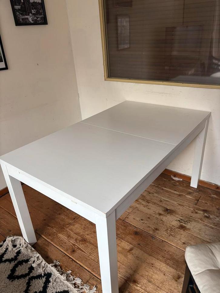 Bjursta Uitschuifbare Eettafel, Huis en Inrichting, Tafels | Eettafels, Zo goed als nieuw, 50 tot 100 cm, 150 tot 200 cm, Vijf personen of meer