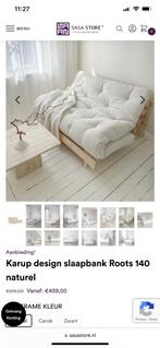 Karup slaapbank 140 naturel beige., Huis en Inrichting, Slaapkamer | Slaapbanken, Ophalen, Beige, Tweepersoons, 140 cm