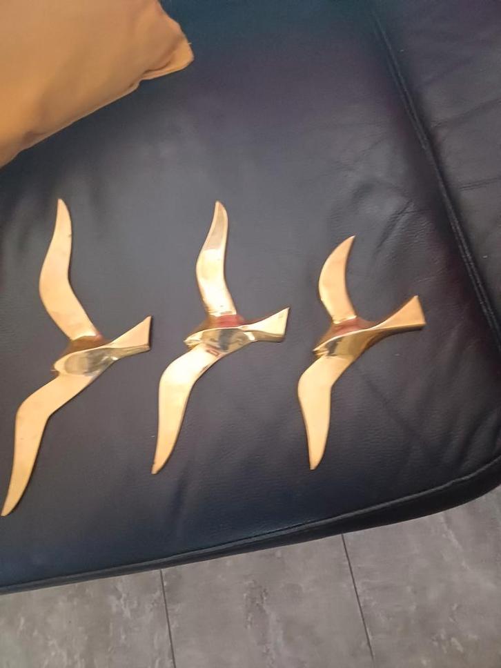 Vintage hollywood regency 70e messing wandvoges, Antiek en Kunst, Kunst | Designobjecten, Ophalen of Verzenden