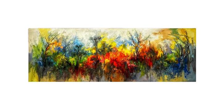 Schilderij Maria de Vries - Bloemenveld, Antiek en Kunst, Kunst | Schilderijen | Abstract, Ophalen