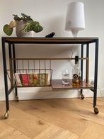 Vintage consoletafel op wielen. 81x39 cm. 68 cm hoog., Ophalen, 50 tot 100 cm, O, Metaal