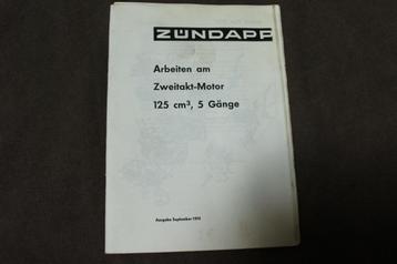 Zündapp 125cc 5 gang 1974 werkplaatsboekje typ 285 beschikbaar voor biedingen