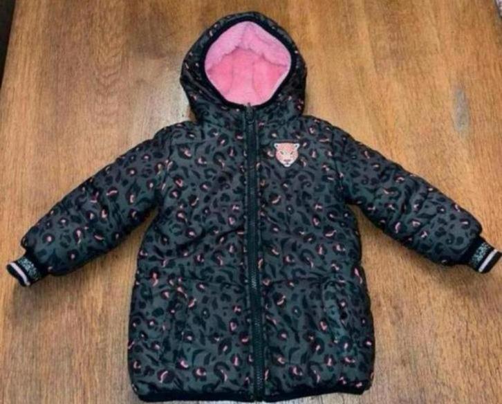 Winterjas jas mt 92 panterprint roze, Kinderen en Baby's, Kinderkleding | Maat 92, Zo goed als nieuw, Meisje, Jas, Ophalen of Verzenden