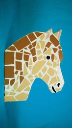 Mosaic Horse | Animal | Wall Art | Stone | Brown & Yellow, Verzenden, Zo goed als nieuw