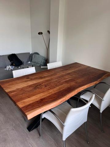 Massief houten eettafel / blad+poot - 200x100 - stalen poot beschikbaar voor biedingen
