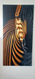 Abstract kleurrijk zebra-olieverfschilderij, Antiek en Kunst, Kunst | Schilderijen | Abstract, Ophalen of Verzenden