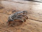 Zilveren broche 835 met briljant/diamant, Antiek en Kunst, Ophalen of Verzenden, Zilver