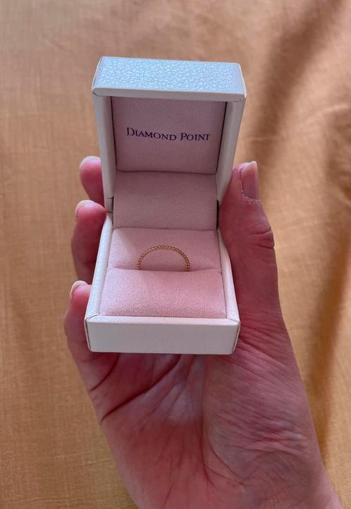 Diamond point ring Joy, Sieraden, Tassen en Uiterlijk, Ringen, Gebruikt, Dame, Kleiner dan 17, Goud, Ophalen of Verzenden