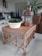 Vintage rieten tafel, Ophalen, Gebruikt