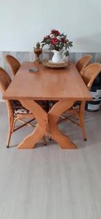 Eethoek eiken met 4 stoelen, Huis en Inrichting, Complete eetkamers, Ophalen, Gebruikt, 4 tot 6 stoelen