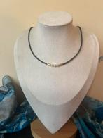 Saffier Akoya zoutwater parel beschermt geluk passie, Blauw, Nieuw, Ophalen of Verzenden, Met edelsteen