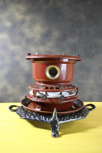 Vintage slow-cooking petroleum emaille stel 2 pits  ca 1954