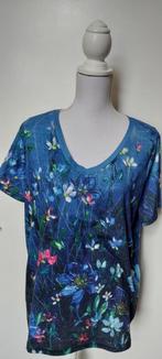 Top: Blauw gebloemd shirt, Emery Rose - XL, Blauw, Maat 46/48 (XL) of groter, Ophalen of Verzenden, Zo goed als nieuw