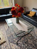 Glazen salontafel, Huis en Inrichting, Tafels | Salontafels, Ophalen, Gebruikt, 100 tot 150 cm, 50 tot 100 cm