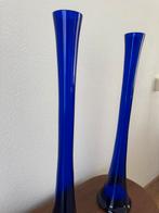 Vazen, Blauw, Ophalen of Verzenden, Minder dan 50 cm, Glas