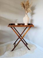 Vintage houten butlertray, Huis en Inrichting, Tafels | Sidetables, Ophalen, 50 tot 100 cm, ., Zo goed als nieuw