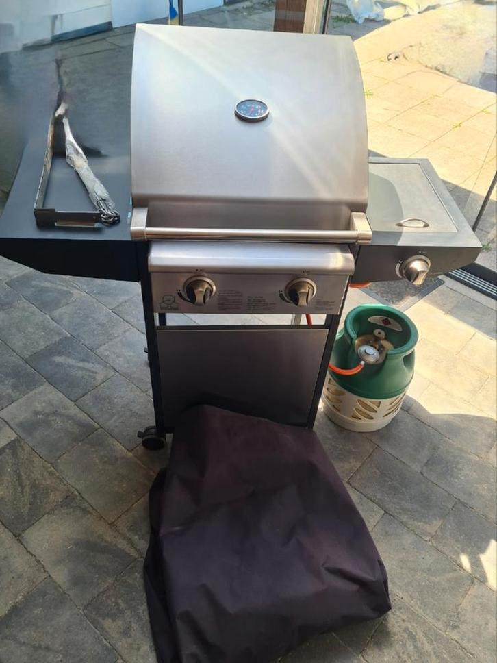ZGAN Brixton gasbarbecue met zijpit en gasfles., Tuin en Terras, Gasbarbecues, Zo goed als nieuw, Ophalen