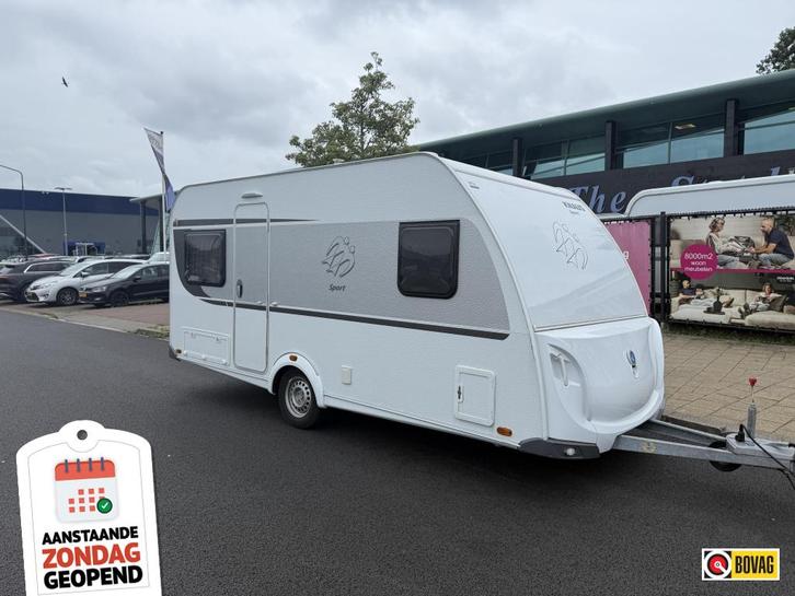 Knaus Sport, Nieuwstaat, Fransbed, Rondzit, Zondag open!!, Caravans en Kamperen, Caravans, Bedrijf, 1000 - 1250 kg, Rondzit, Knaus