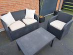 Lounge bankje set met toebehoren, Tuin en Terras, Kunststof, Gebruikt, Ophalen