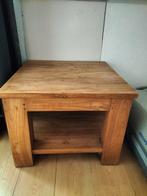 Eikenhouten bijzettafel salontafel, Vierkant, 55 tot 75 cm, Zo goed als nieuw, Hout