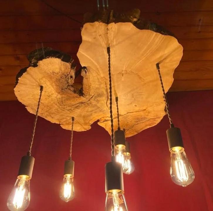 Design Lamp met Antieke Kettingen & Smart LED, Huis en Inrichting, Lampen | Hanglampen, Ophalen of Verzenden