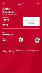 TE KOOP | Ajax - Excelsior | VAK 412 | 2x naast elkaar, Tickets en Kaartjes, Twee personen