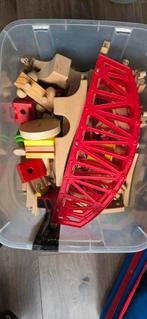 Houten treinbaan met blokken, Ophalen, Zo goed als nieuw