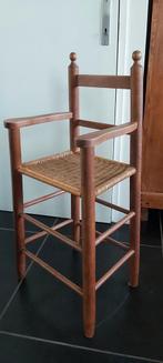Kinderstoel hoog model eikenhout met rieten zitting, Kinderen en Baby's, Overige typen, Gebruikt, Ophalen